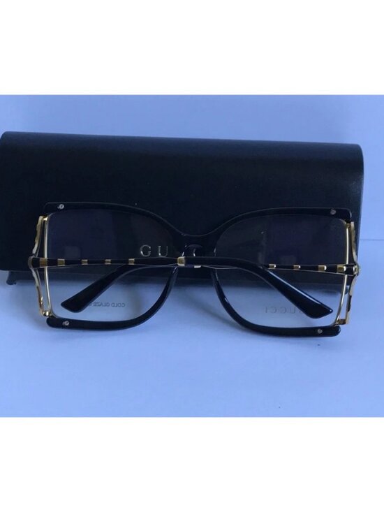 Gucci Women\'s Black and Gold Square Optical Glasses main image 5